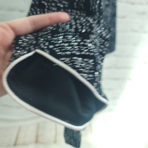 Alex Evenings Womens Black Abstract Long Sleeve Open Front Jacket Size Large - Picture 3 of 12